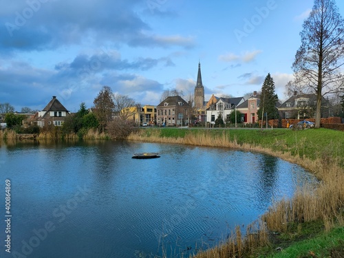 Church on the lake, a landscape in Doesburg, Hanzestad