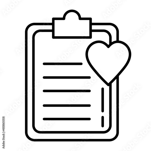 heart cardiology with checklist line style icon vector illustration design