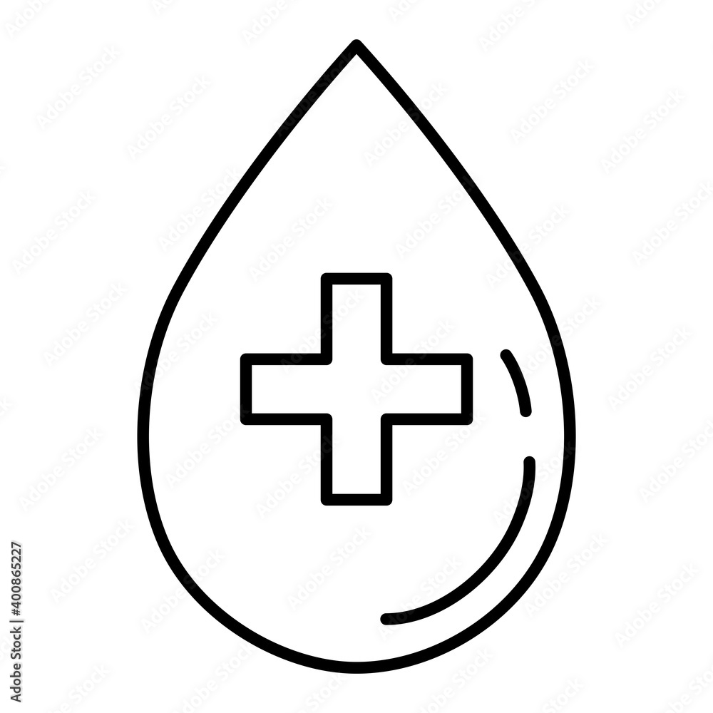 medical cross symbol in blood drop line style icon vector illustration design medical cross symbol in blood drop line style icon vector illustration design