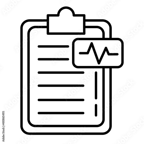 ekg pulse with checklist line style vector illustration design