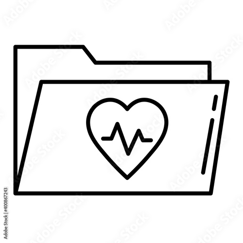 heart cardiology in folder line style icon vector illustration design