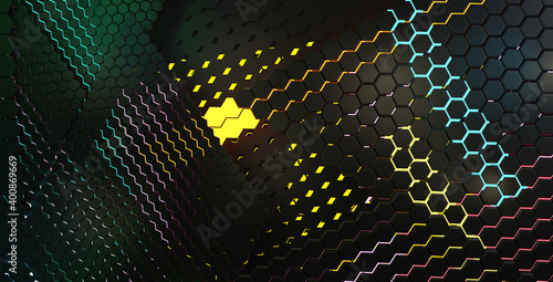 hexagonal grid abstract bac...