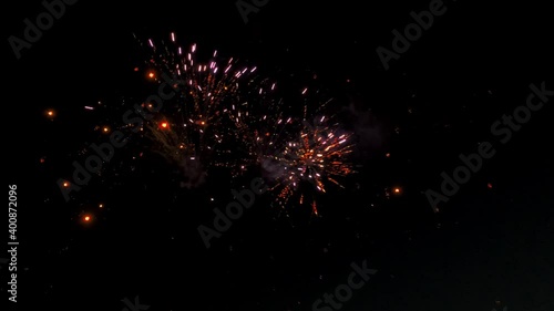 Wallpaper Mural A small fireworks display lights up the night sky. Torontodigital.ca