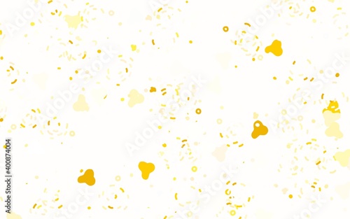 Light Green, Yellow vector background with abstract shapes.