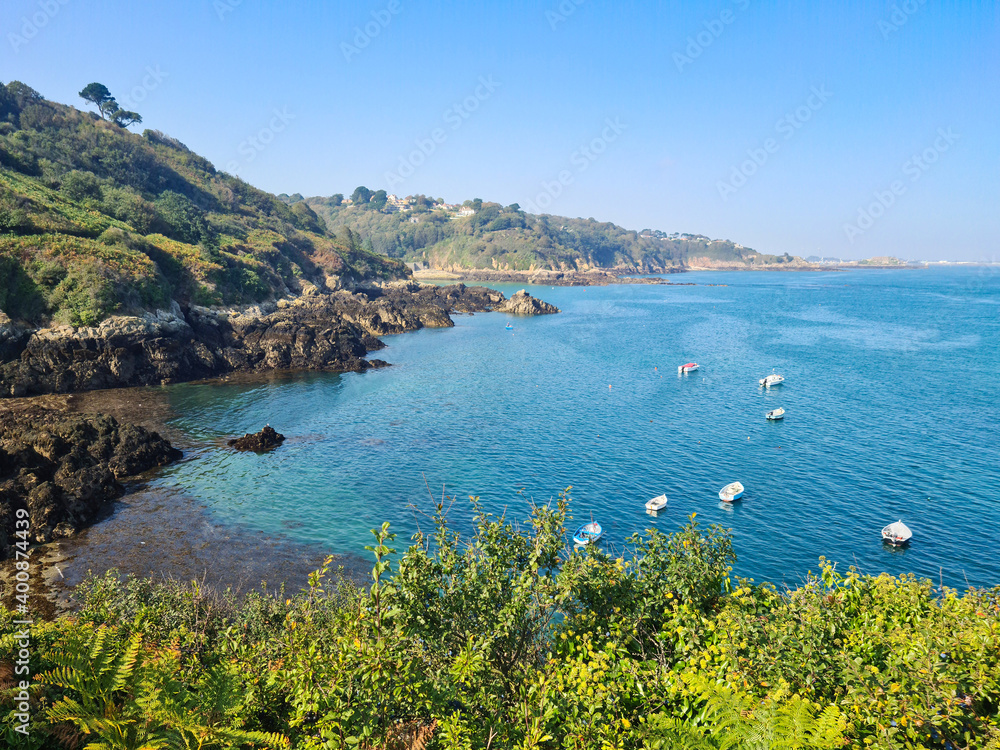 Fototapeta premium Boat Port, Bec Du Nez, Guernsey Channel Islands