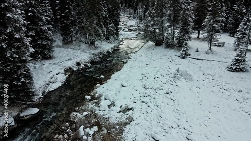 snowing in the dolomiti's mountain
