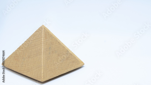 wood piramid isolated on white