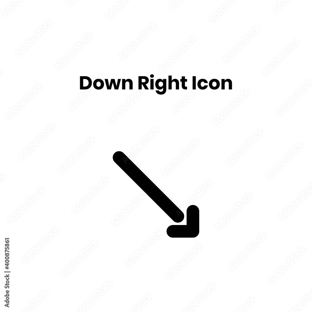 down right glyph Icon. arrows vector illustration on white background down right glyph Icon. arrows vector illustration on white background