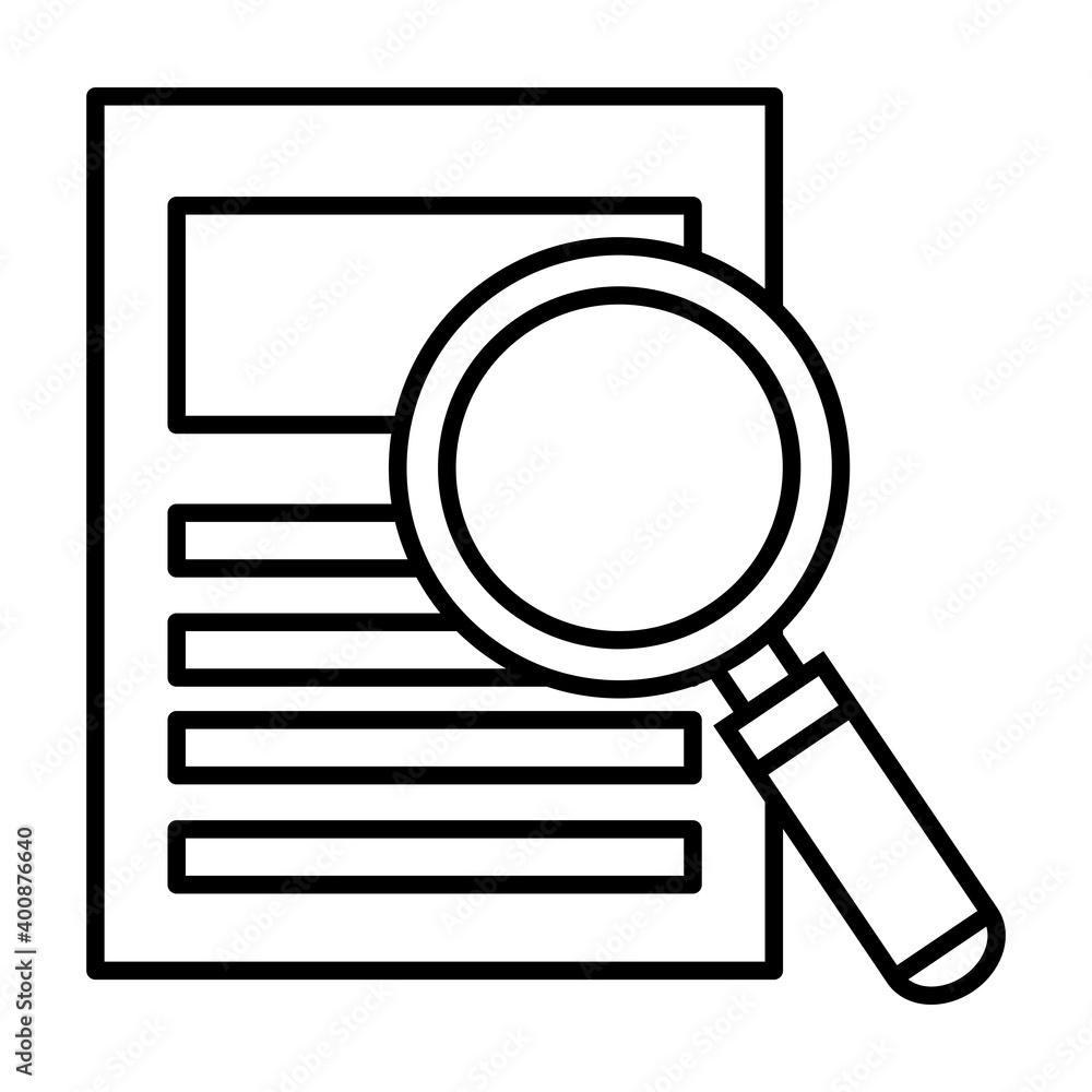 search magnifying glass with document line style icon vector illustration design search magnifying glass with document line style icon vector illustration design
