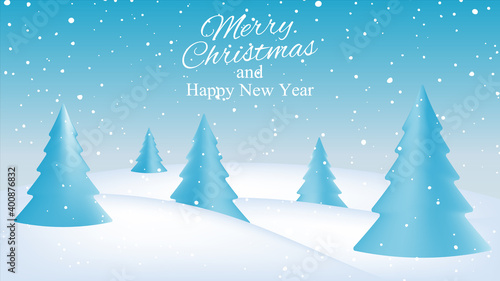 Merry Christmas and happy new year. Winter landscape. Falling snow texture. Vector illustration