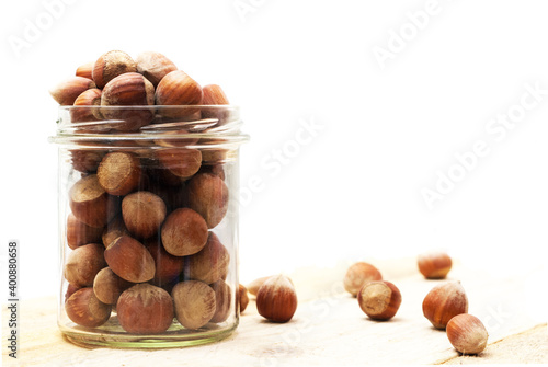 Jar full of hazell nuts