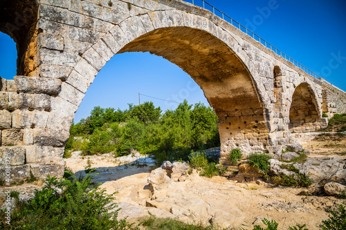 The ancient bridge Pont Julien near Bonnieux in Provence, France