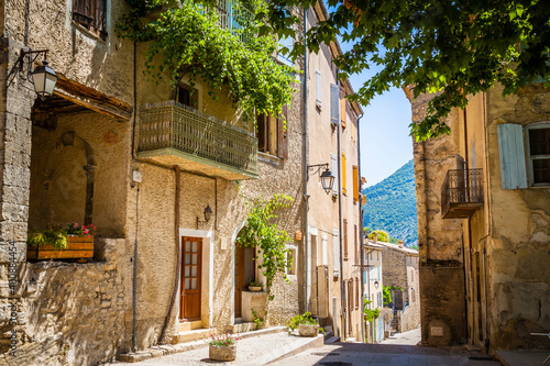 Billede på lærred Streets in the ancient village of Montbrun-les-Bain, Provence, France