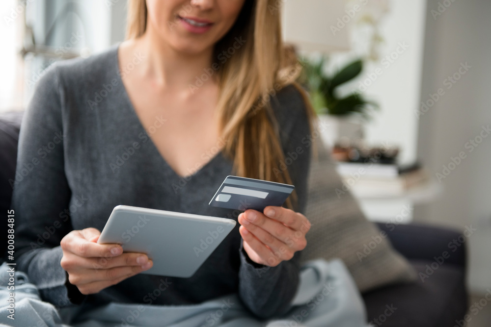Young woman online shopping Young woman online shopping