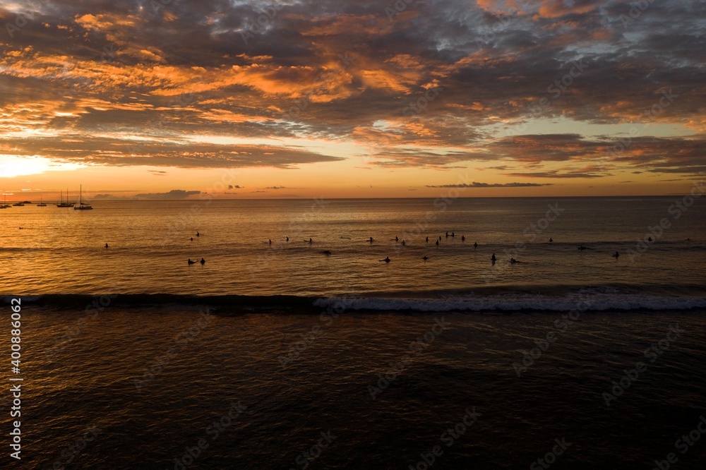 A high definition aerial sunset of the beach in Tamarindo Costa Rica. A high definition aerial sunset of the beach in Tamarindo Costa Rica.