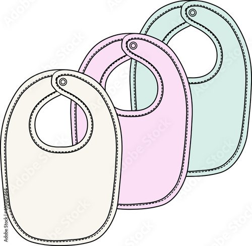 Baby bib flat sketch template vector illustration photo