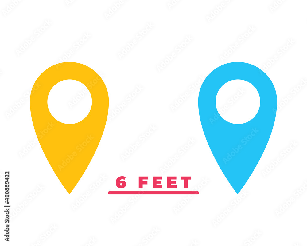 Social Distancing Keep Your Distance or Maintain a Distance of 6ft or 6 Feet Icon. Vector Image. Social Distancing Keep Your Distance or Maintain a Distance of 6ft or 6 Feet Icon. Vector Image.