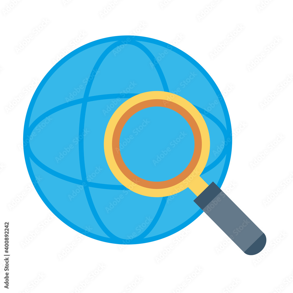 search magnifying glass with sphere browser flat style icon vector illustration design search magnifying glass with sphere browser flat style icon vector illustration design