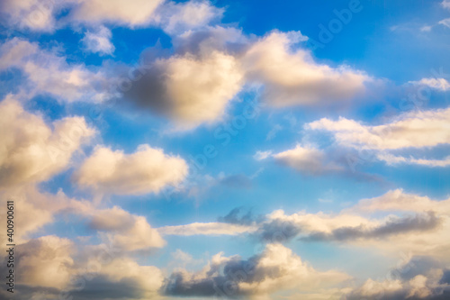 Fototapeta Naklejka Na Ścianę i Meble -  Clouds White Cumulus Blue Sky