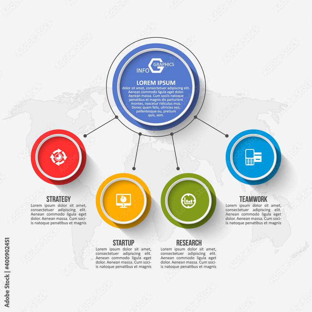 Fototapeta premium Abstract 3D Paper Infographics. Business template .Vector illustration