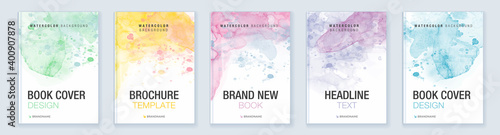 Watercolor A4 booklet light colourful cover bundle set	
