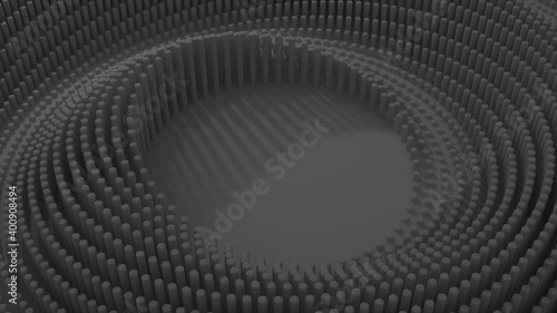 Abstract Waving Circle Of Cylinders Loop
