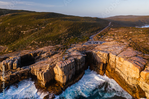 Sunset over the natural gap in Albany, Western Australia. 