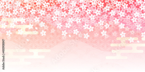 桜　和紙　春　背景