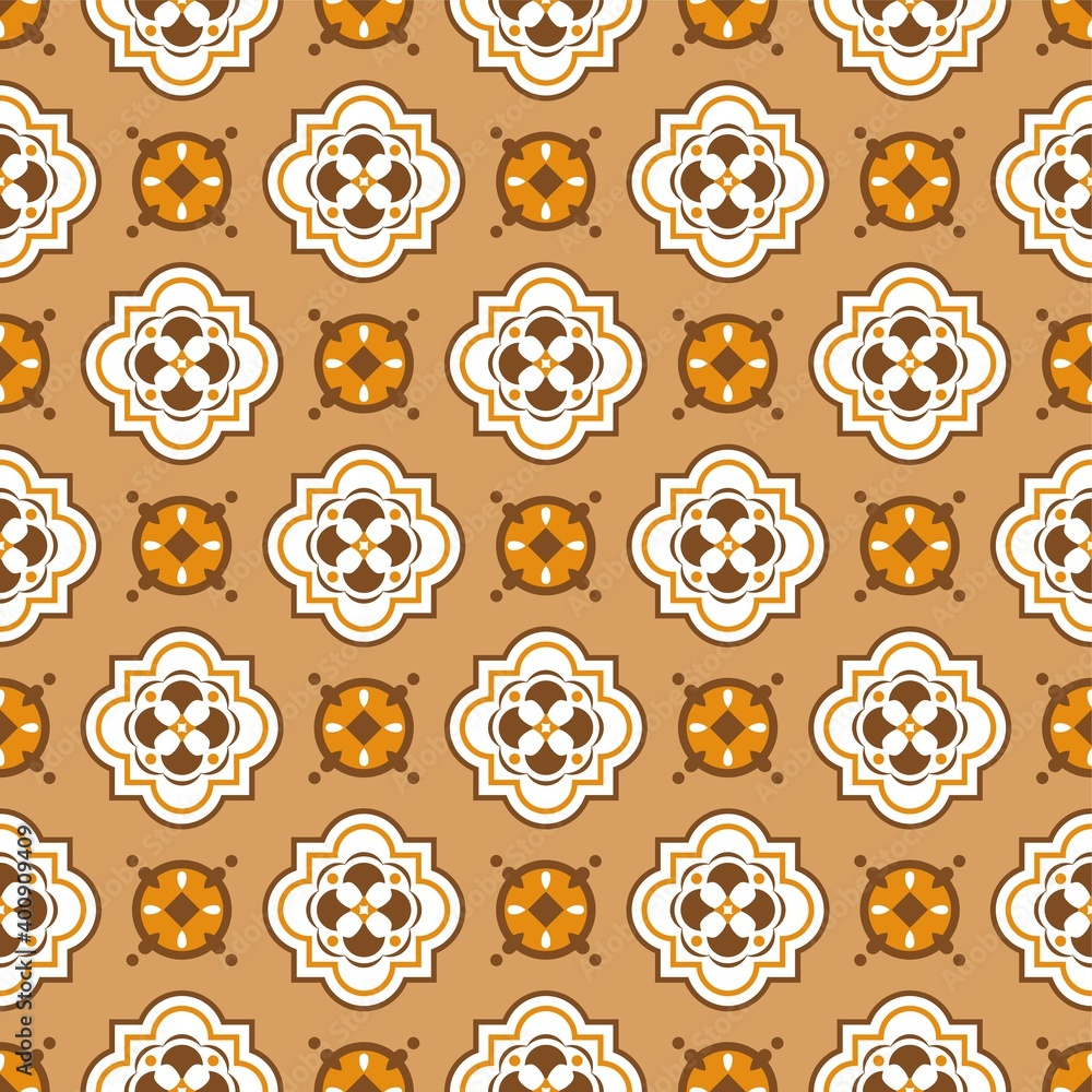 Continuous seamless background of totem vine floral porcelain textile Continuous seamless background of totem vine floral porcelain textile