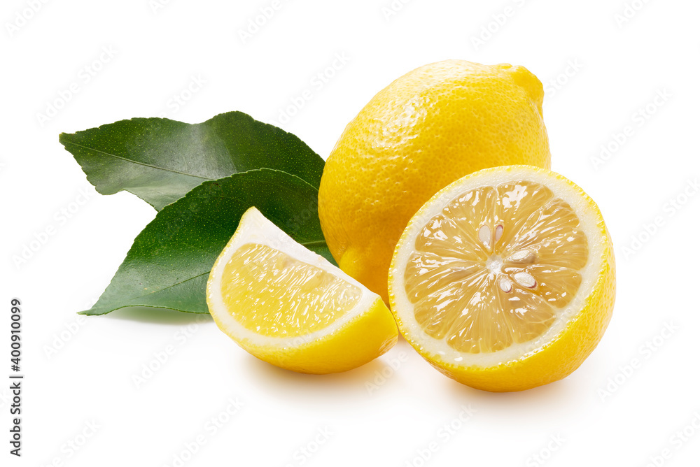 Lemons on a white background