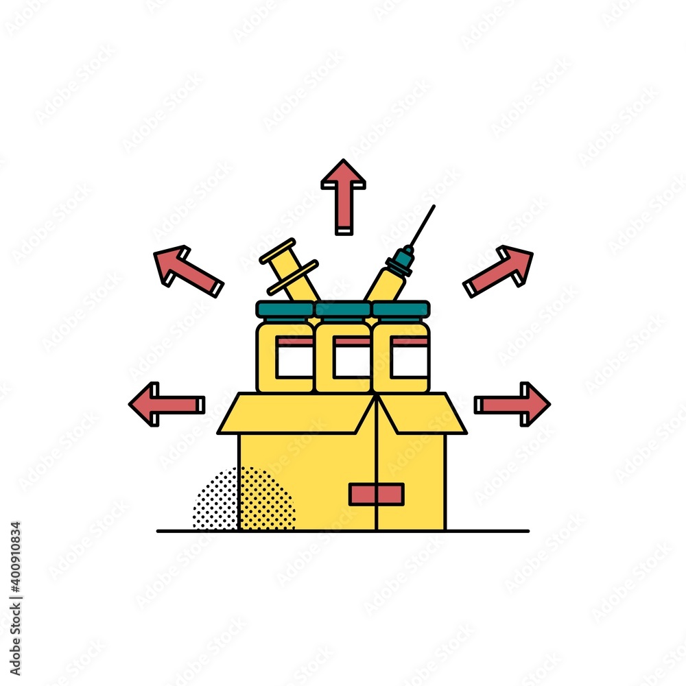 Illustration of drugs and vaccine distribution Illustration of drugs and vaccine distribution