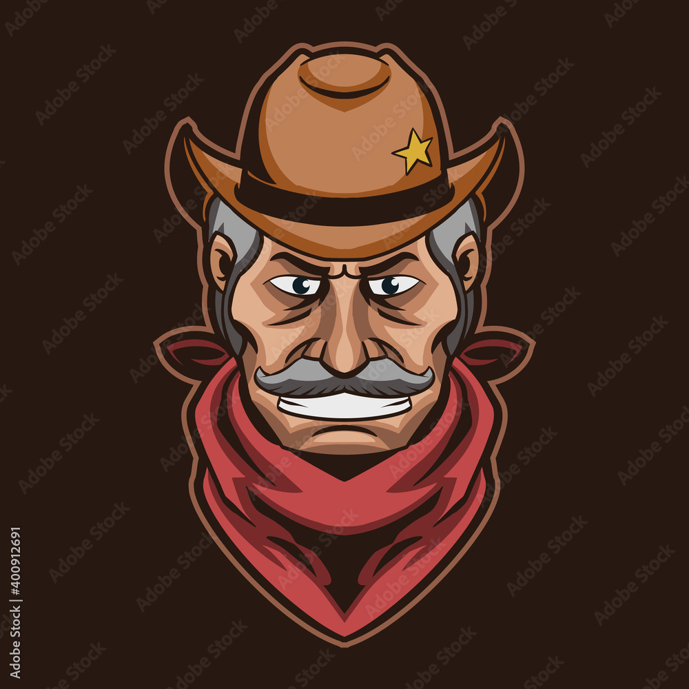 cowboy head vector illustration design cowboy head vector illustration design