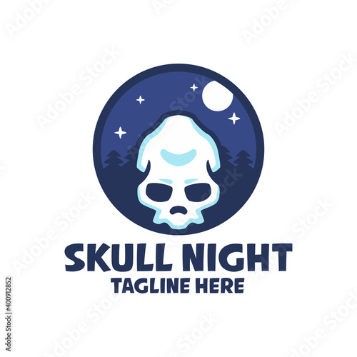 Skull Night Cartoon Logo Templates