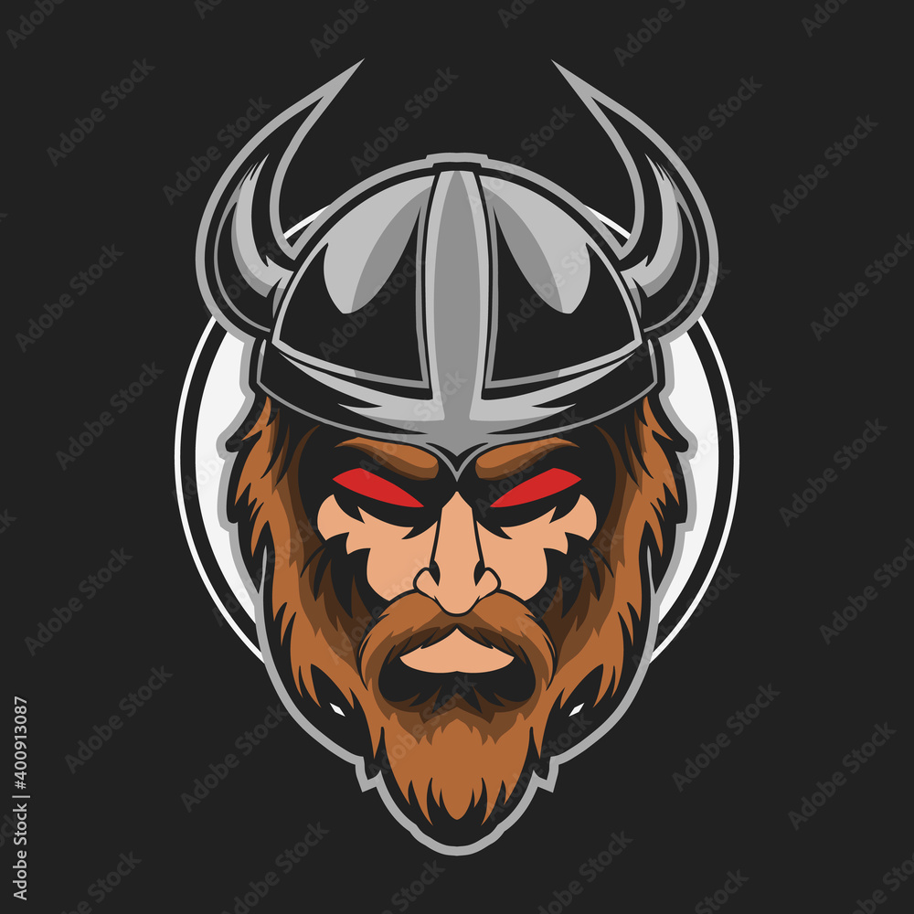 viking head evil vector illustration