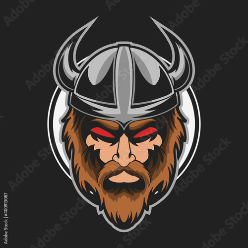 viking head evil vector illustration