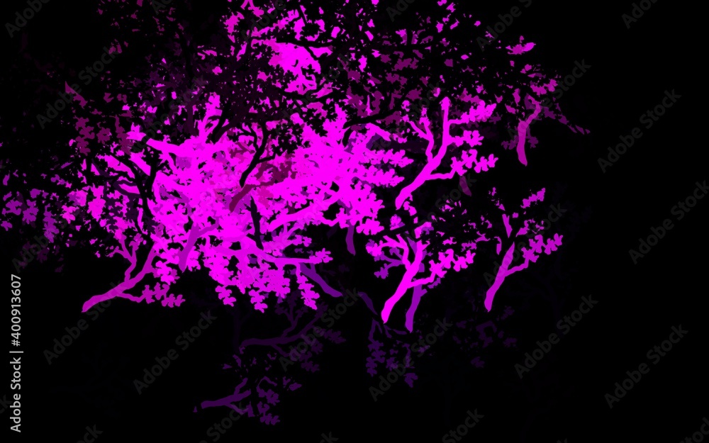 Dark Purple vector elegant background with trees, branches. Dark Purple vector elegant background with trees, branches.