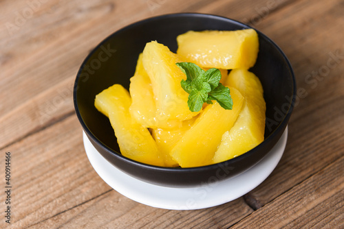 Εκτύπωση καμβά Boiled cassava root dessert Thai food or brazilian food cassava mandioca frita, Other name (manihot esculenta, yuca, manioc, mandioca, Brazilian arrowroot)