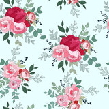 Seamless pattern design with beautiful floral