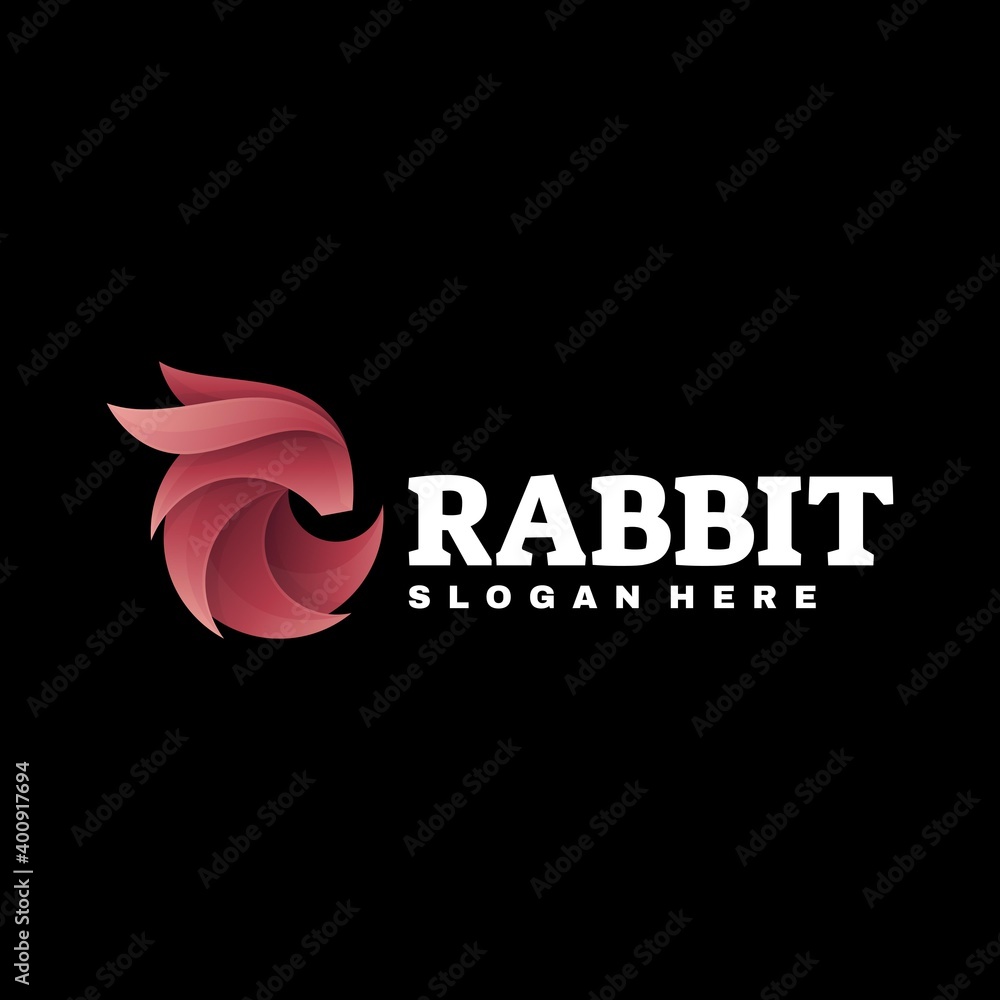 Fototapeta premium Vector Logo Illustration Rabbit Gradient Colorful Style.