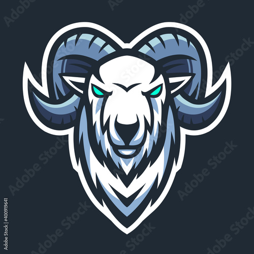 Goat head mascot logo esport vector. Goat head logo design vector.