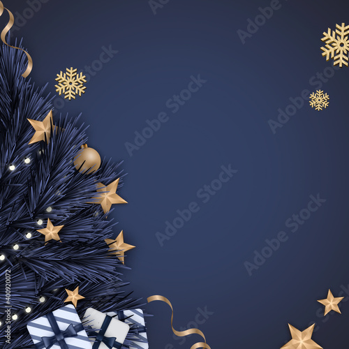 Canvas Print Fondo navideño de navidad con decoración