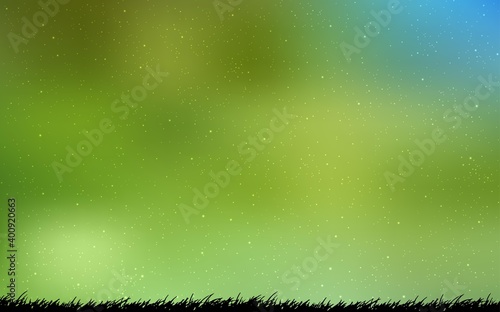 Light Green, Yellow vector texture with milky way stars.