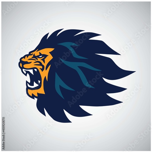 Lion Head Roaring Logo Esport Sports Mascot Design Vector