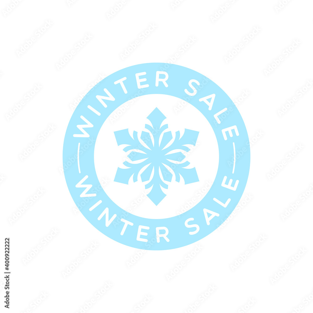 Vector Round Winter Sale Label Vector Round Winter Sale Label