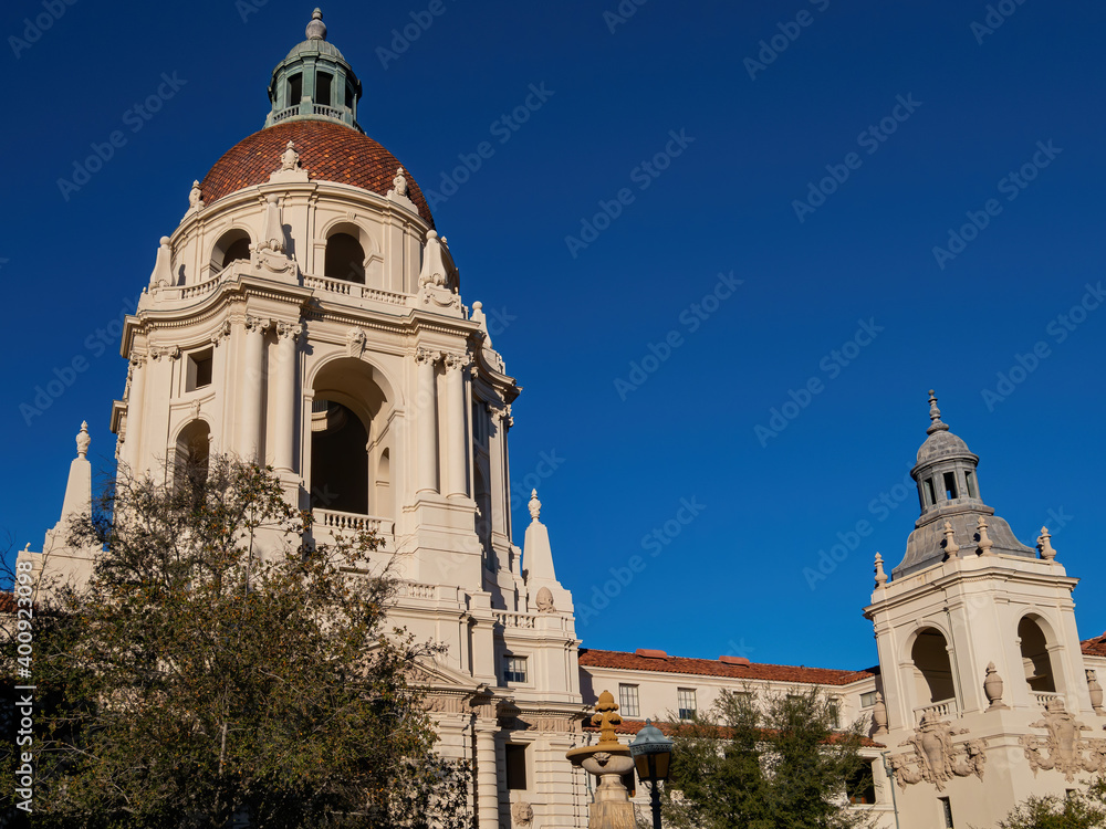 Afternoon sunny view of the Pasadena City Hall