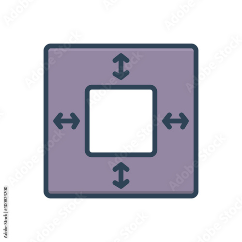 Color illustration icon for margin
