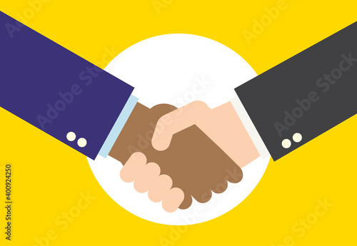 握手をする手 多様性のある社会で Shaking hands in diverse society