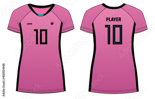 Women Sports t-shirt Jersey design concept Illustration Vector suitable for girls and Ladies for Soccer, netball, Football, Volleyball, tennis, badminton jersey. Sport uniform kit for sports activity