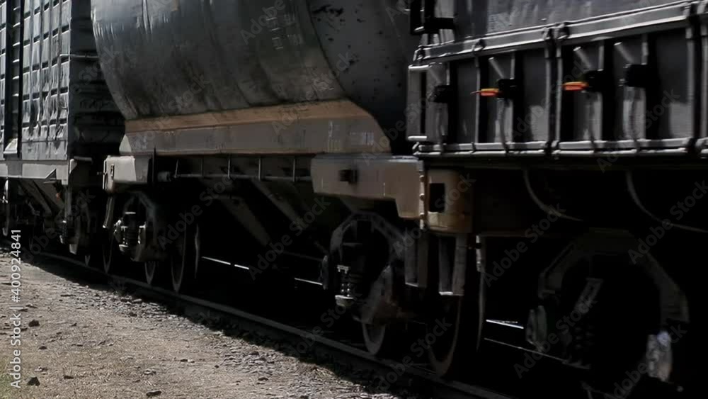 Freight Train in Santa Fe province, Argentina. Low Angle View. Freight Train in Santa Fe province, Argentina. Low Angle View.