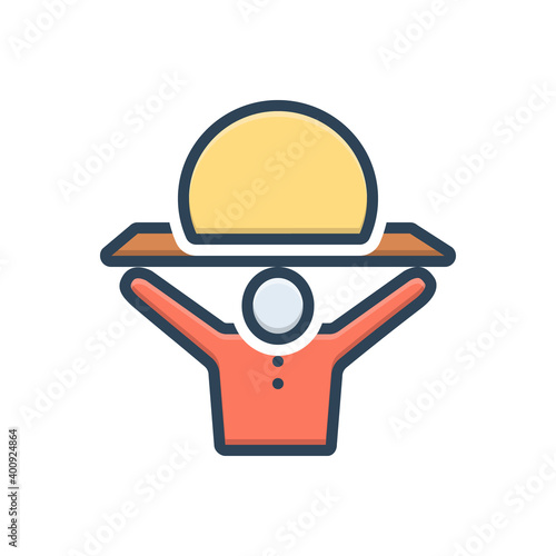 Color illustration icon for heavily